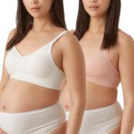 2x Soutien gorge Allaitement Blanc/Rose Femme Mamalicious Lilja