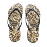 Tongs Noir à Motifs Femme Havaianas Slim Leopard vue 3