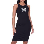 Robe Débardeur Noir Femme Papillon pas cher