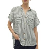Weißes/grünes Hemd für Frauen Vero Moda Bumpy 10310139