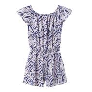 Combishort Bleu/Blanc à fleurs Fille Name it Vinaya vue 2