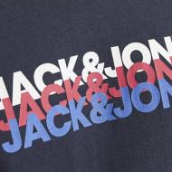 T-Shirt Marine Garçon Jack & Jones Cyber vue 2