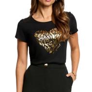 T-Shirt Noir/Doré Femme Morgan Serigraphie1 pas cher