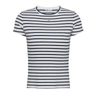 T-shirt Marinière Blanc Femme Tommy Jeans Slim Essential pas cher