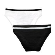 x2 Slips Blanc/Noir Homme Dim vue 2