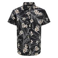 Chemise Noir à Motifs Garçon Jack & Jones Hawaii vue 3