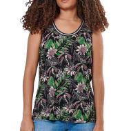 Débardeur Noir à fleurs Femme Kaporal Jom pas cher