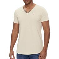 T-shirt Écru Homme Tommy Hilfiger Xslim Jaspe