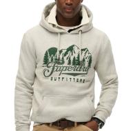 Sweat Gris Chiné/Vert Homme Superdry Outfitters pas cher