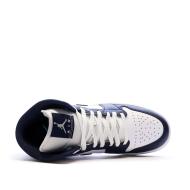 Air Jordan 1 Mid Blanche/Marine Homme Nike vue 4