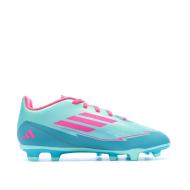 Botas de fútbol para niños Adidas F50 Club turquesa/rosa ver 2