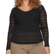 Blouse en Dentelle Noir Femme Vila Curve Chikka