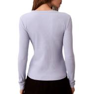 T-Shirt Manches Longues Mauve Femme Calvin Klein Jeans Label vue 2