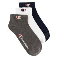 X3 Paires de Chaussettes Grises/Blanches/Marine Garçon Champion 3pk Quarter pas cher