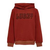 Sweat à capuche Rouille Fille Kids Only Luck pas cher