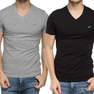 Juego de 2 camisetas negro/gris para hombre Kaporal GIFTH barato