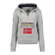 Sweat à capuche Gris Femme Geographical Norway Gymclass pas cher