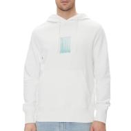 Sweat à Capuche Blanc Homme Calvin Klein Jeans Brush Stroke pas cher