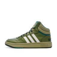 Baskets Verte Homme Adidas Hoops 3.0 Mid pas cher
