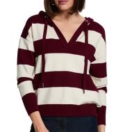 Pull Blanc/Bordeaux Femme Morgan Preppy pas cher