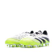 Zapatillas de fútbol blancas/negras/amarillas para niños Adidas Predator League MG ver 6