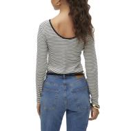 Top Blanc/Noir à rayures Femme Vero Moda Chloe vue 2