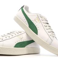 Baskets Blanches/Vertes Homme Puma Clyde Base vue 7