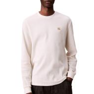 Sweat Blanc Homme Calvin Klein Jeans Waffle Badge