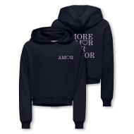 Sweat à Capuche Noir Fille Kids ONLY Amor Life vue 3