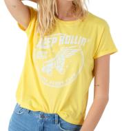 T-shirt Jaune Femme Deeluxe Rollin