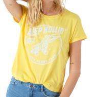 T-shirt Jaune Femme Deeluxe Rollin pas cher