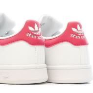 Baskets Blanches/Roses Fille Adidas Stan Smith J vue 7