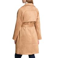 Manteau Marron Femme Morgan Trench Long En Suédine vue 2