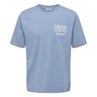 T-Shirt Bleu Homme Only & Sons Mountain
