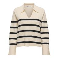 Pull Ecru/Noir Femme Only Monica
