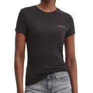 T-shirt Noir Femme Tommy Hilfiger Slim Linear