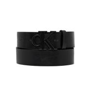 Ceinture Noir Homme Calvin Klein Jeans Ck Buckle Tumbled 35 pas cher