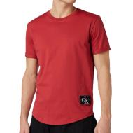 T-shirt Rouge Homme Calvin Klein Jeans Badge Turn Up