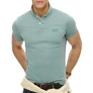 Polo Bleu Clair Homme Superdry Vint Destroy pas cher