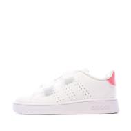 Baskets blanc/rose bébé fille Adidas Advantage pas cher