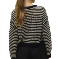 Pull Beige/Noir Femme Vero Moda Madera vue 2