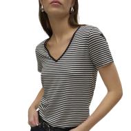T-shirt Rayures Noir/Blanc Femme Vero Moda Pepper pas cher