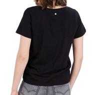 T-shirt Noir Femme Deeluxe Floriskull vue 2