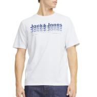 T-shirt Blanc/Bleu Homme Jack & Jones Tex