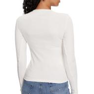 T-Shirt Manches Longues Blanc Femme Tommy Hilfiger Essentials vue 2