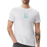 T-Shirt Blanc Homme Calvin Klein Jeans Brush Stroke Graphic pas cher