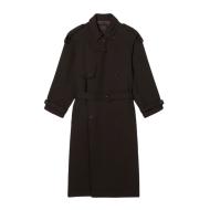 Trench-coat long Marron unisexe Lacoste Runway Wooll vue 3