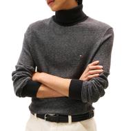 Pull Gris Chiné Homme Tommy Hilfiger Pima MW0MW40446 pas cher