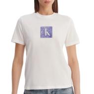 T-Shirt Blanc Femme Calvin Klein Jeans Monog pas cher