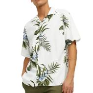 Chemisette Blanche/Verte Garçon Jack & Jones Tropic